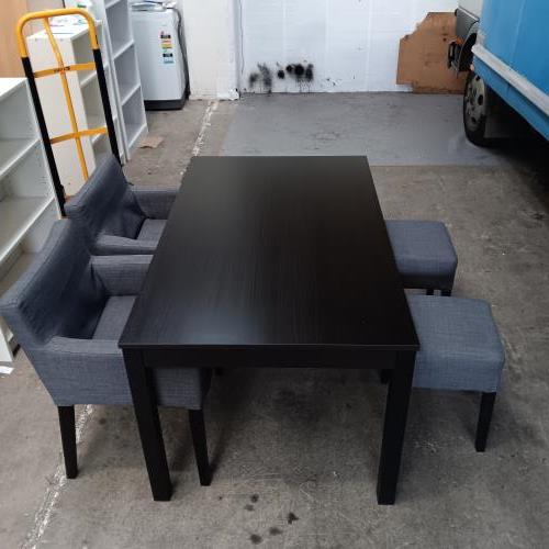 Second-hand IKEA Dining Table with 2 Chairs and 2 Stools