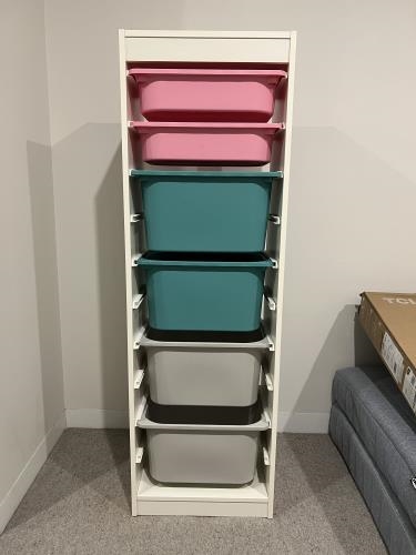 Second-hand IKEA TROFAST Storage Unit with 6 Tubs - Photo 1)