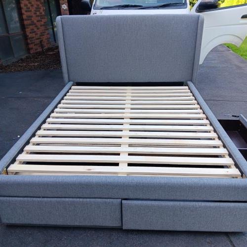 Second-hand Queen Bed Frame with 4 Under Bed Storage Drawers - Photo 1)