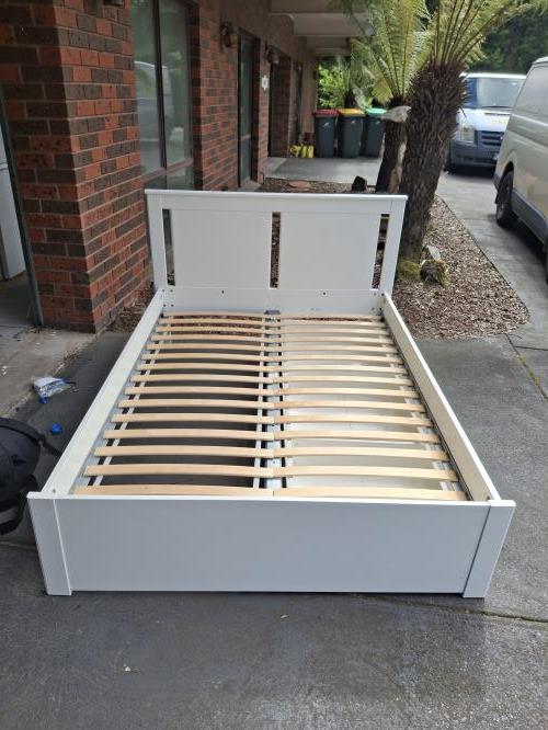 Second-hand IKEA Double Bed Frame with 2 Storage Drawers