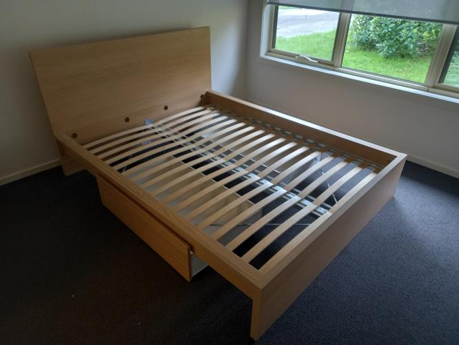 Second-hand Queen Size Bed Frame with 2 Storage Drawers