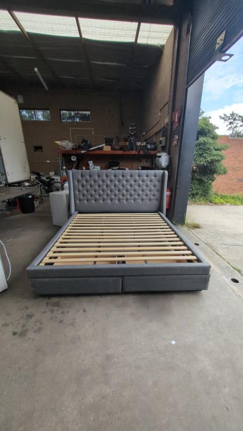 Second-hand King Size Bed Frame with 2 Storage Drawers