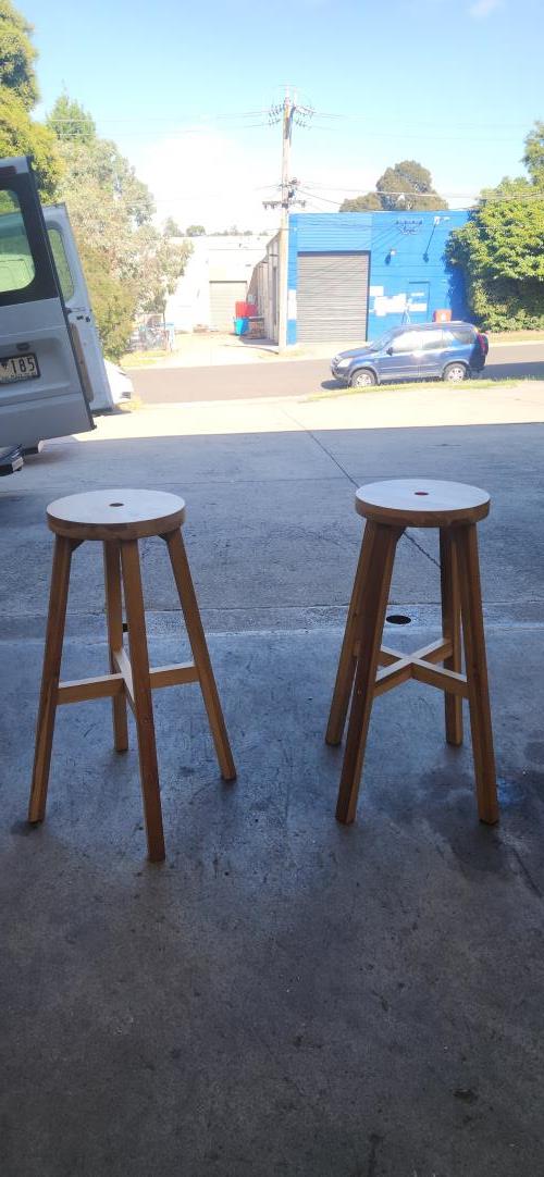 Second-hand Set of 2 Stools - Photo 2)