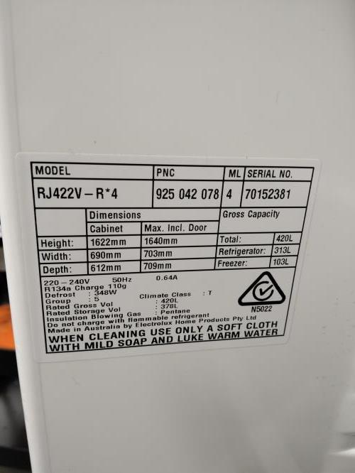 Second-hand Westinghouse 420L Top Mount Fridge - Photo 2)