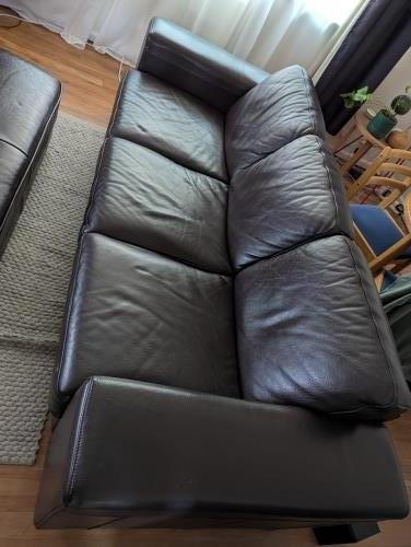 Second-hand 3 Seater Couch with Ottoman - Photo 2)