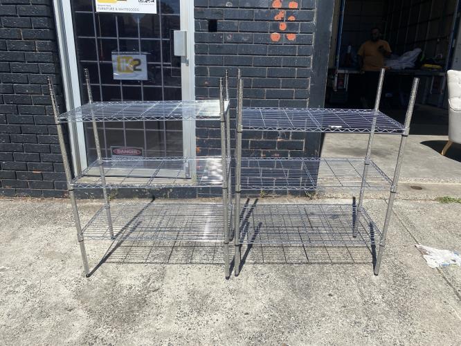 Second-hand Pair of Metal Storage Racks - Photo 2)