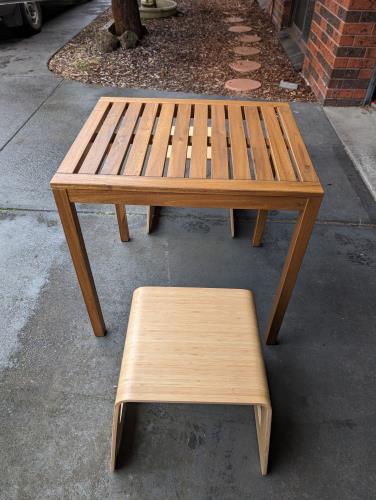 Second-hand Outdoor Table with 2 Chairs - Photo 3)