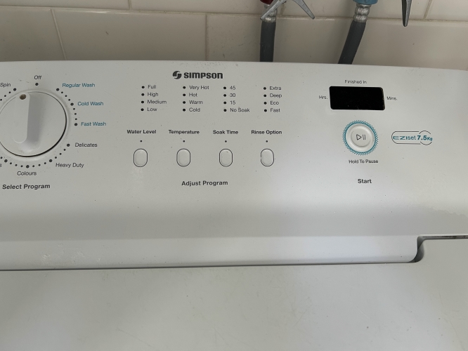 Second-hand Simpson 7.5kg Top Load Washing Machine - Photo 3)