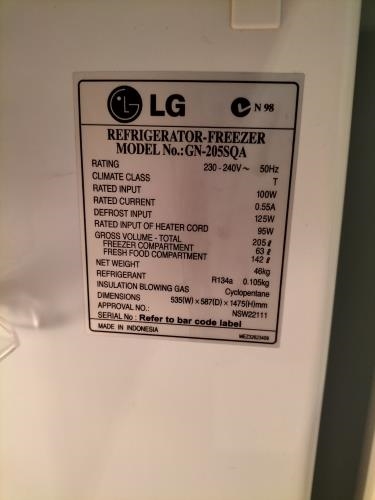 Second-hand LG 205L Top Mount Fridge - Photo 4)