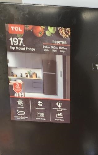 Second-hand TCL 197L Top Mount Fridge - Photo 4)