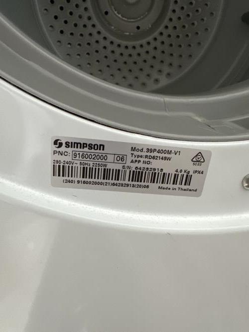 Second-hand Simpson 4kg Dryer - Photo 4)