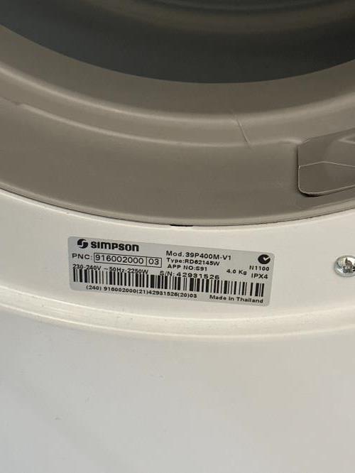 Second-hand Simpson 4kg Dryer - Photo 5)