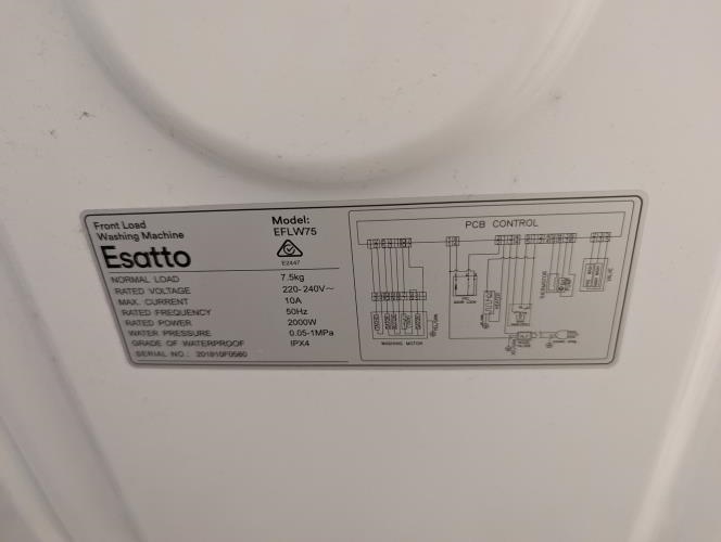 Second-hand Esatto 7.5kg Front Load Washing Machine - Photo 5)