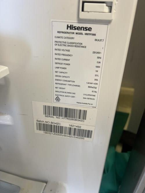 Second-hand Hisense 350L Top Mount Fridge - Photo 5)