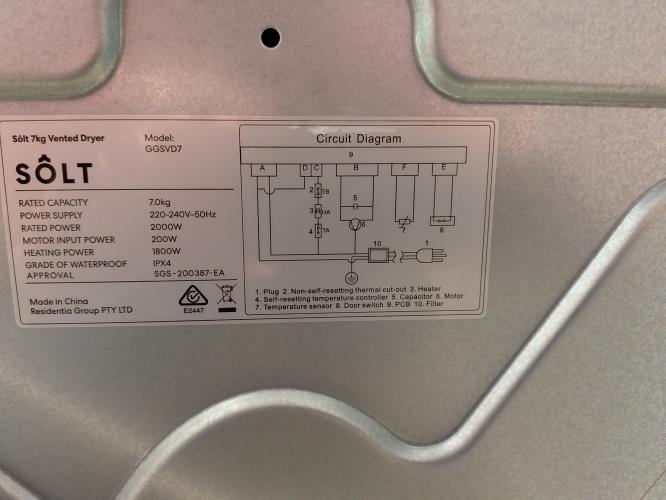 Second-hand Solt 7kg Dryer - Photo 5)