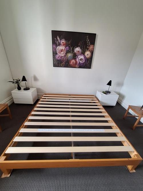 Second-hand King Size Bed Frame with Thin Flexible Mattress - Photo 5)