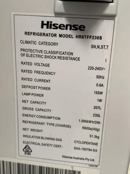 Second-hand Hisense 207L Top Mount Fridge - Photo 6)