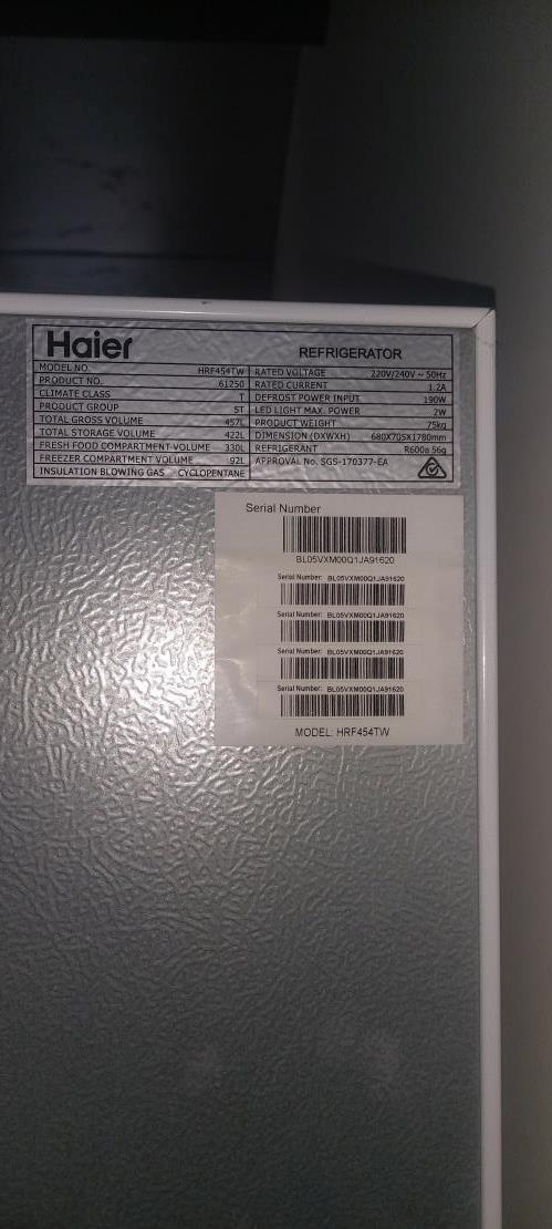 Second-hand Haier 422L Top Mount Fridge - Photo 6)