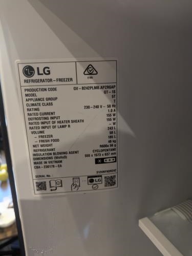 Second-hand LG 243L Top Mount Fridge - Photo 6)