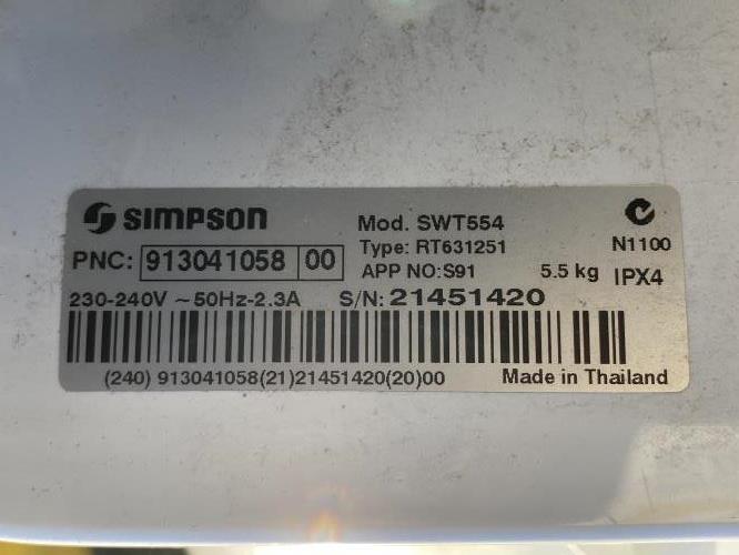 Second-hand Simpson 5.5kg Top Load Washing Machine - Photo 7)