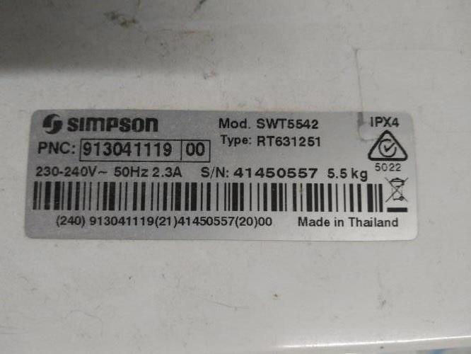 Second-hand Simpson 5.5kg Top Load Washing Machine - Photo 7)