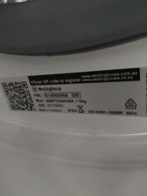 Second-hand Westinghouse 7.5kg Front Load Washing Machine - Photo 7)