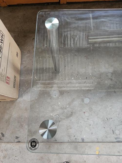 Second-hand Glass Dining Table with 5 Chairs - Photo 7)