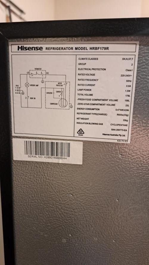 Second-hand Hisense 179L Bar Fridge - Photo 7)
