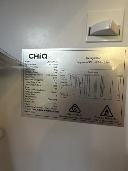 Second-hand Chiq 396L Bottom Mount Fridge - Photo 7)