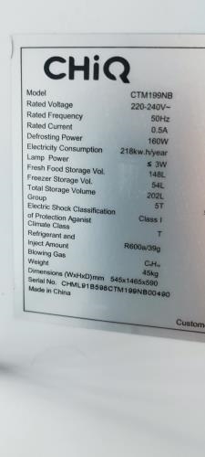 Second-hand Chiq 202L Top Mount Fridge - Photo 7)