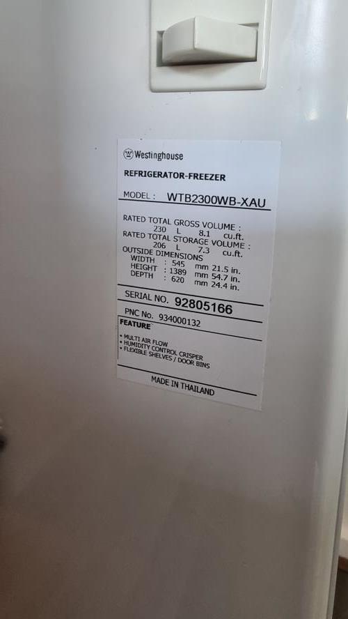 Second-hand Westinghouse 230L Top Mount Fridge - Photo 7)