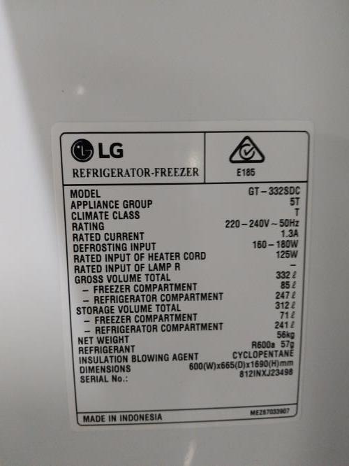 Second-hand LG 332L Top Mount Fridge - Photo 8)