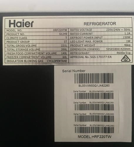Second-hand Haier 221L Top Mount Fridge - Photo 9)